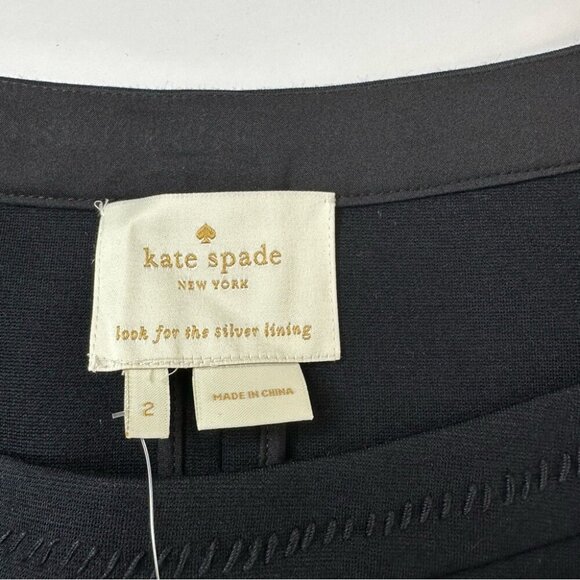 Kate Spade Women's‎ NWT Black Arlen All Aboard Drop Waist Designer Dress 2/C31 - Picture 7 of 15